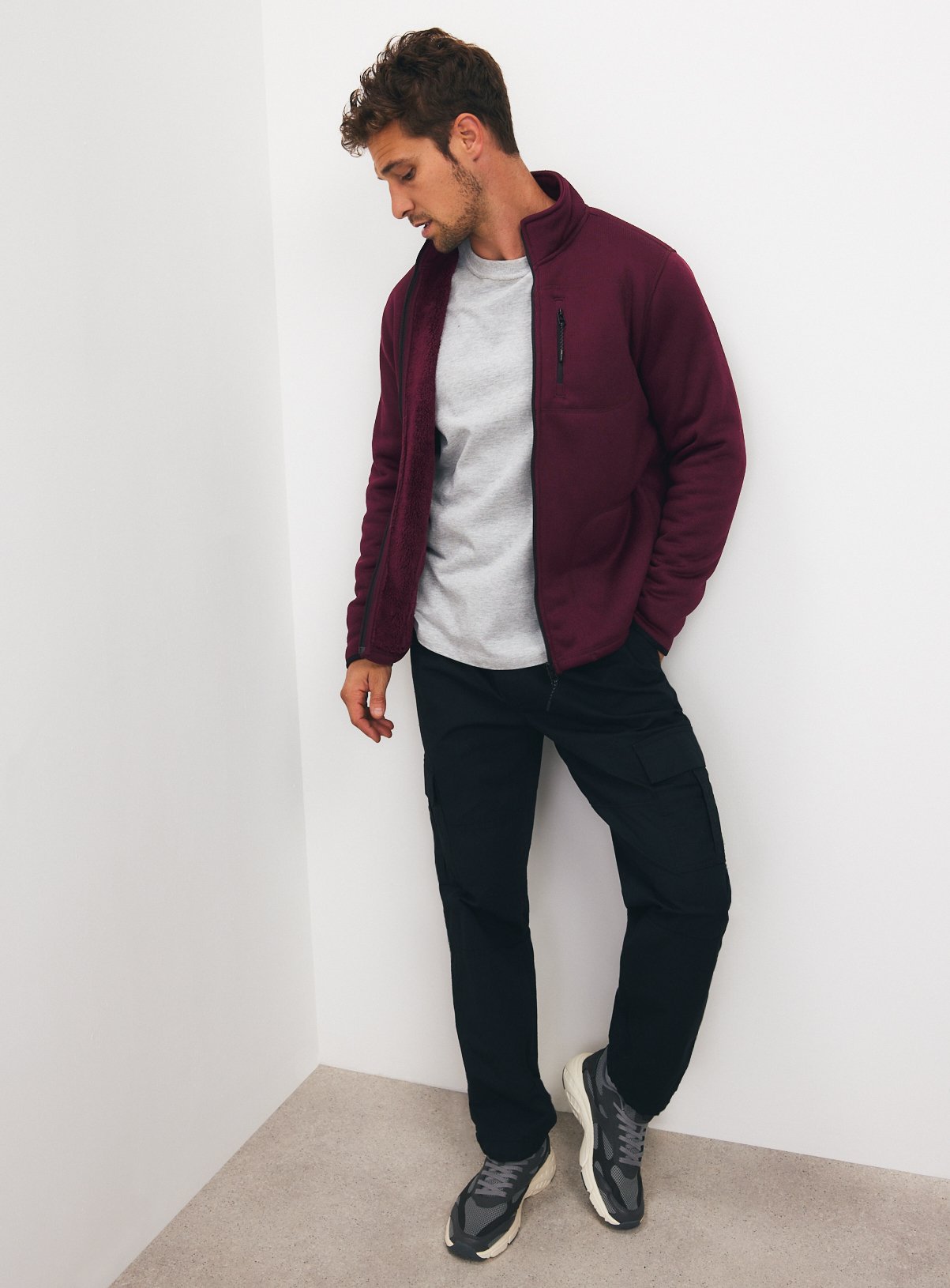 Dark Red Borg Fleece Jacket XXXL - Image 2 thumbnail